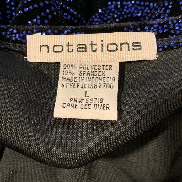 Notations Black Velvet Blue Sequined Cardigan - Picture 5 of 5